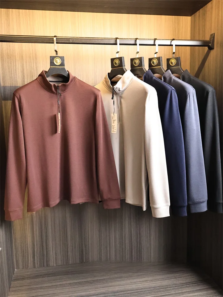 

Шелковая толстовка Camere, мужская уличная теплая толстовка с воротником-стойкой, футболка Faion Urban Sle Long Sve