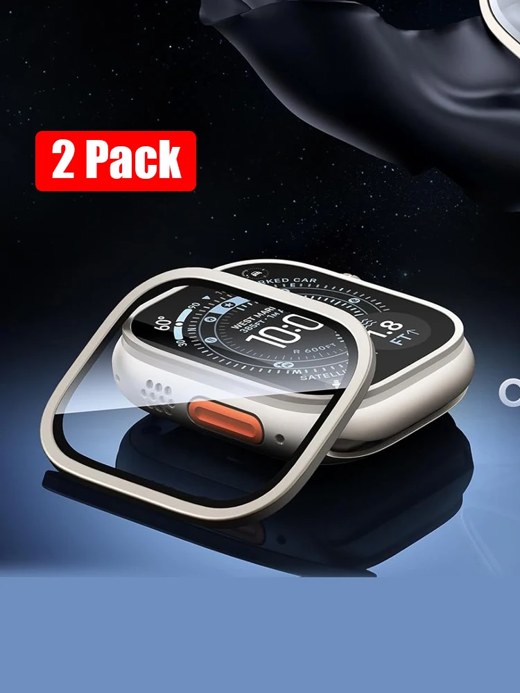 2 PCS For Apple Watch Ultra 2-3 49mm Screen Protector Tempered Glass Anti-Scratch HD Metal Bumper Film IWatch Ultra 3 protective