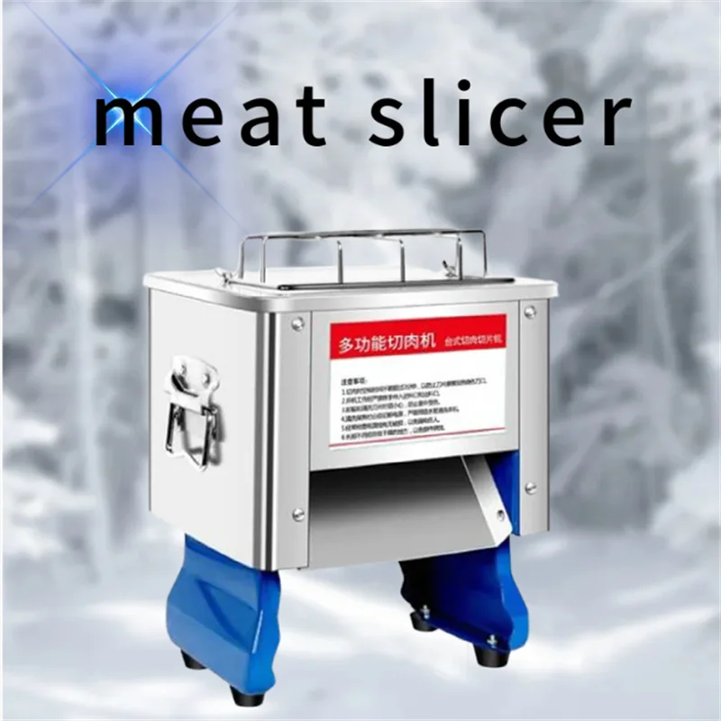 Fully Automatic Meat Slicer Cutter Machine Commercial Desktop Meat Cutting Machine Stainless Steel Electric Slicer Beef Mutton
