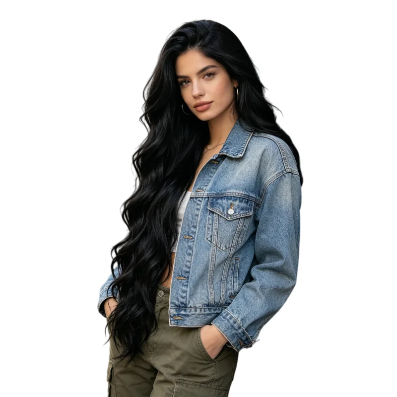 Synthetic European and American Style Long Curly Hair Extensions 80cm Natural Big Wave Hair Extensions, Multiple Colors Available, Invisible, Breathable, Tangle-Free, Essential for Daily Commuting