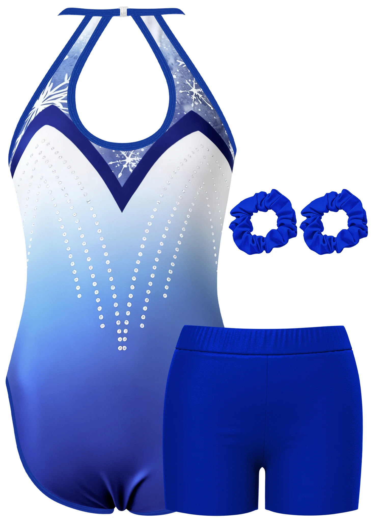 Gymnastics Leotard for Girls Athletic Gymnastics Unitard Halter Neck Biketard Tumbling Activewear for Kids No Diamond view 2