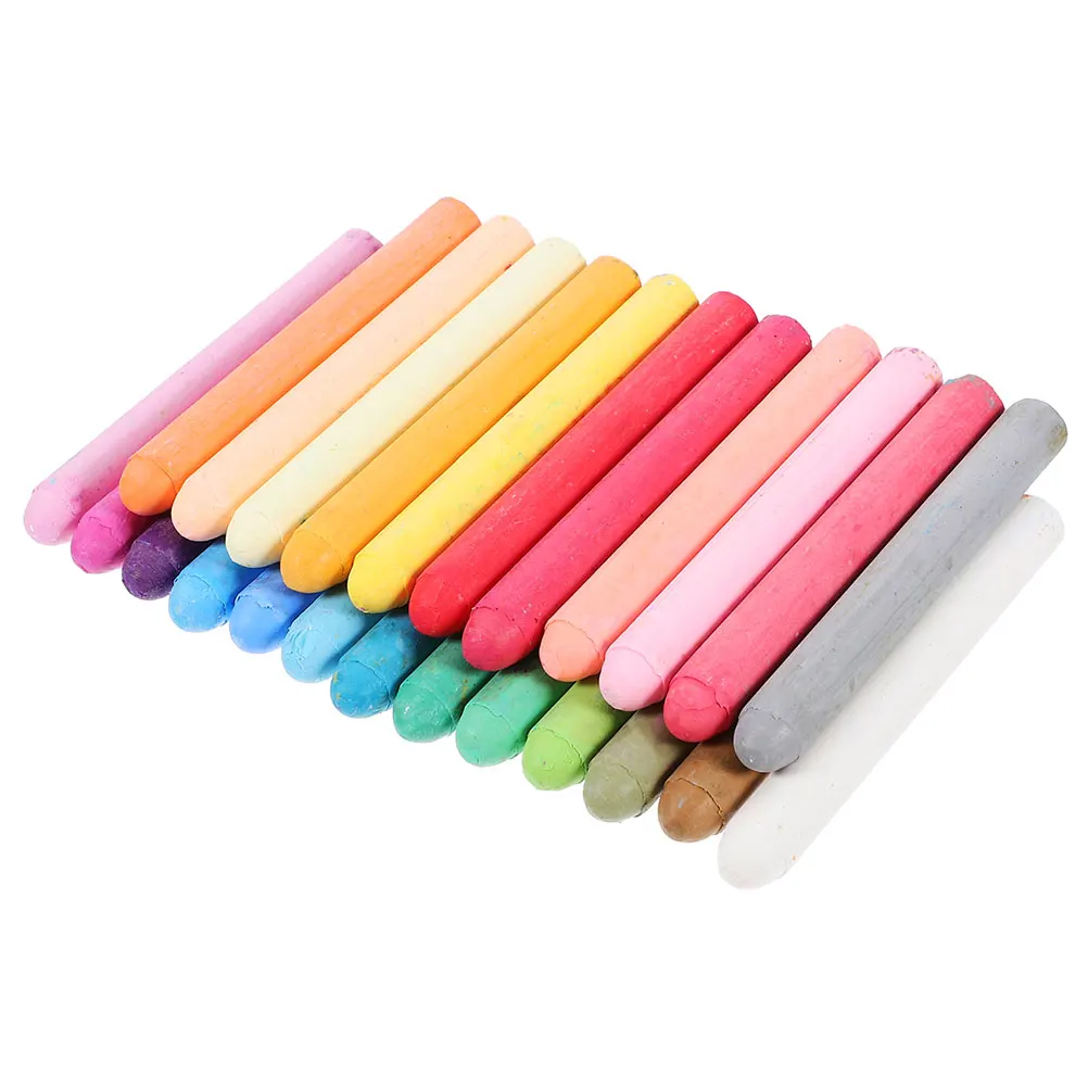 

48pcs Colored For Kids Dustless Washable Sidewalk Jumbo Set Outdoor Indoor Play Classroom Use Smooth Writing Assorted Colors