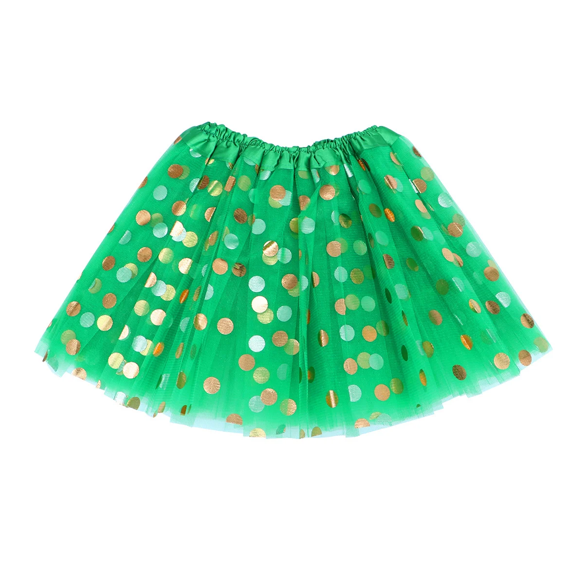تنورة تول خضراء الطبقات للفتيات توتو تنورة الترتر منقط حفلة الرقص الباليه عطلة الأداء التنانير للفتيات #6