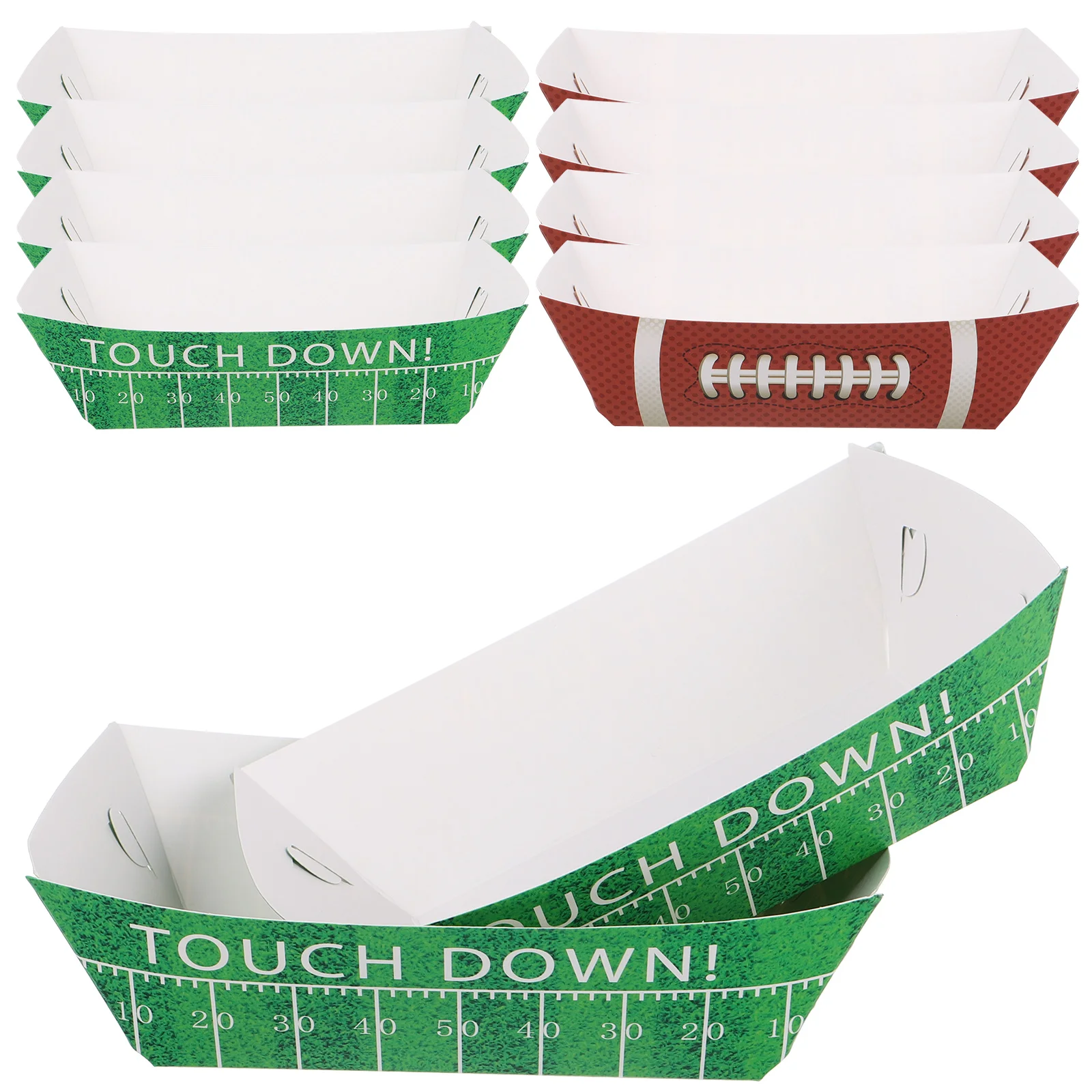 

20 Pcs Hot Dog Boxes Waterproof Oilproof Football Serving Boats Party Decorations Disposable Trays Paper Food Bowls Sports Trays
