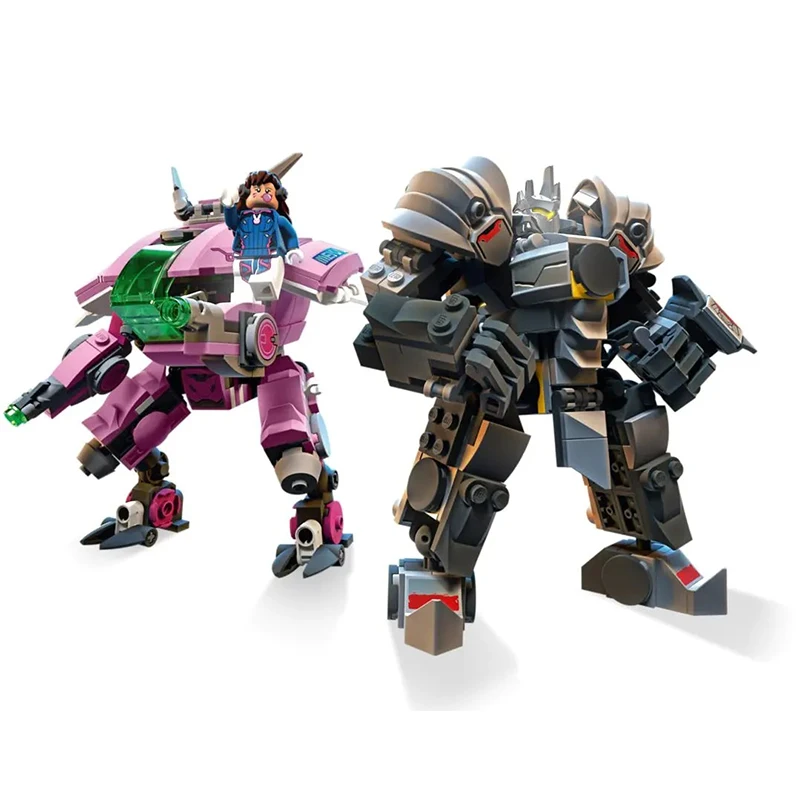 467pcs OW Game Series D.Va Reinhardt Video Games Building Blocks Robot Mech Fit 75973 Bricks Toys For Boys Christmas Gifts