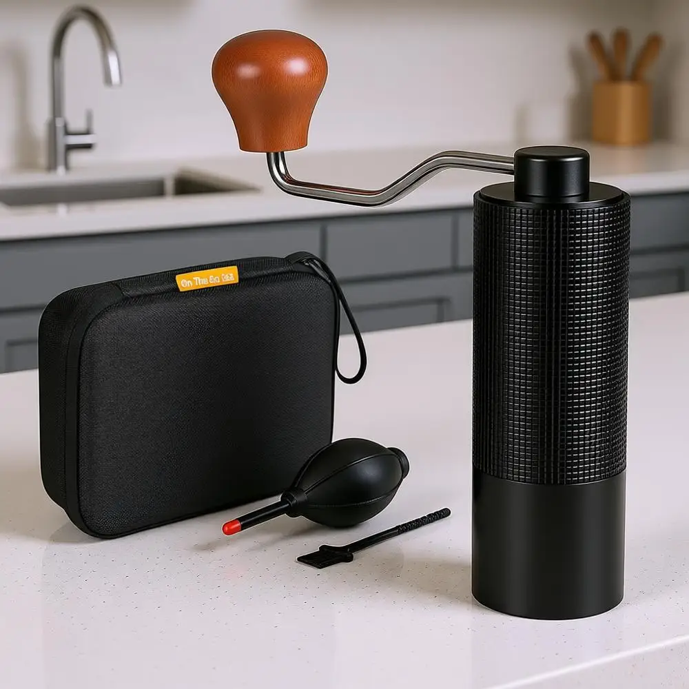 

Coffee Grinder - Stainless Steel Burr with Adjustable Setting, Double Bearing, 0.88oz Capacity