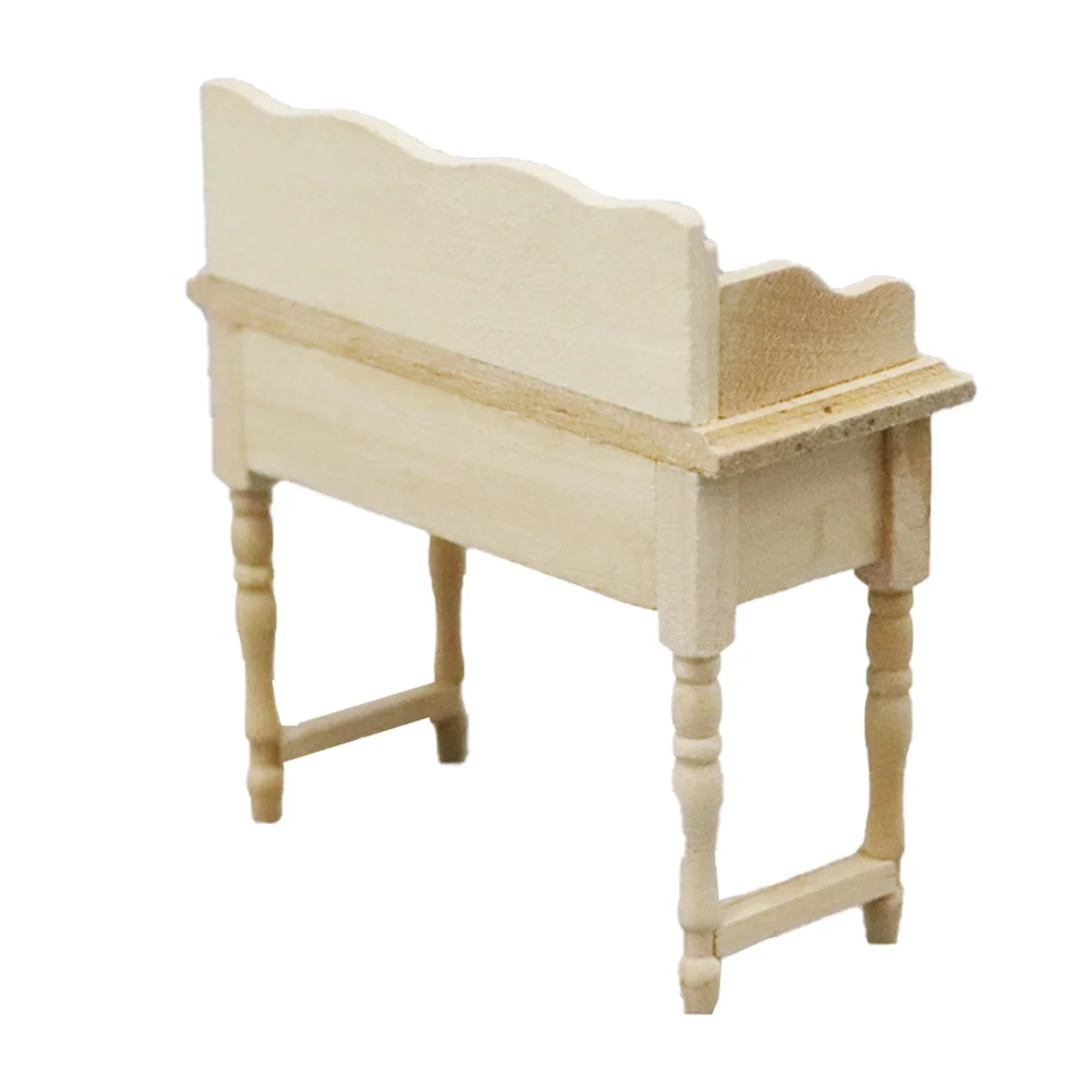 Dollhouse Desk Mini Model Miniature Figurines Toy Wooden Writing Interior Decoration