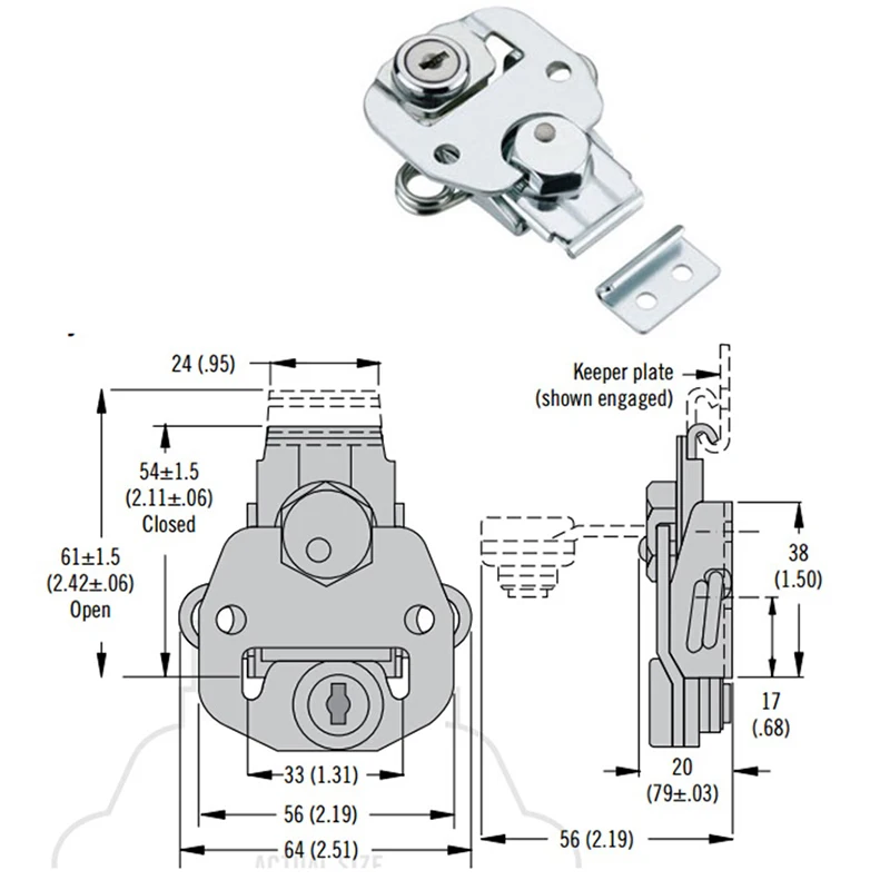 XK714 Foshan factory direct sale same southco draw latch butterfly door hasp door hasp safely locking latch 10pcs