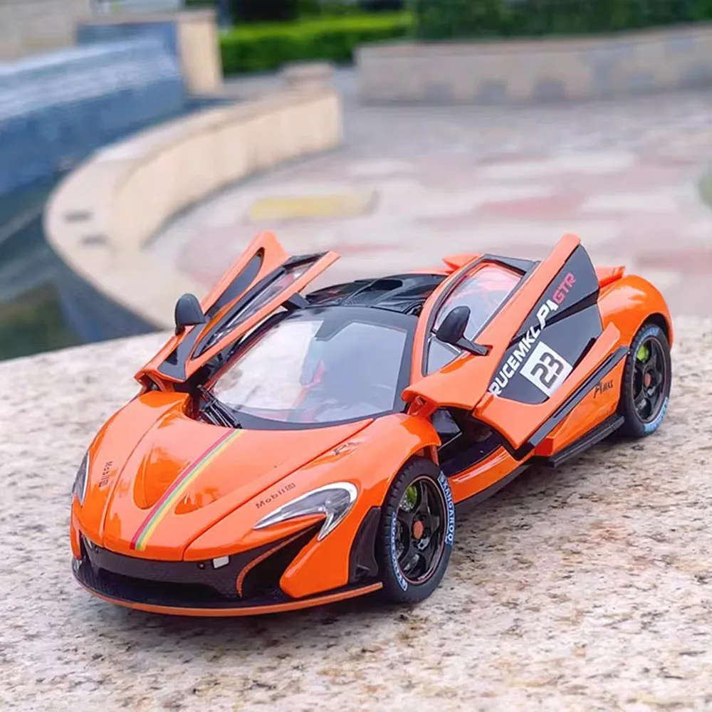 1:24 p1 720s modelos de carros esportivos brinquedos liga diecast roda puxar para trás veículos em miniatura portas carro aberto para crianças presentes aniversário