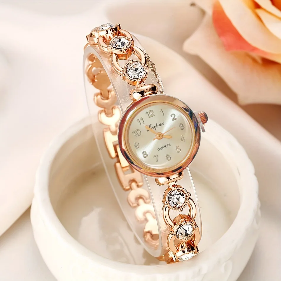 1/2/6 PCS Set Bracelet Watch Ladies Wristwatch Alloy Rhinestone Luxury Diamond Watches for Women Casual Relogio Feminino Часы