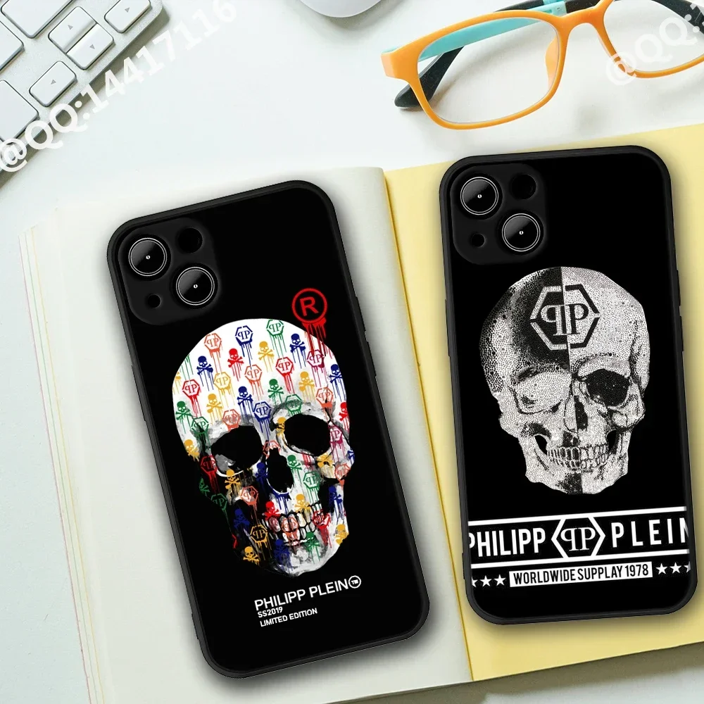 Custodia per telefono Philipp Horror skull bear qp per iPhone 15 promax 14 13 12 11 Pro 14 Plus XR 13 12 mini custodie nere a copertura totale