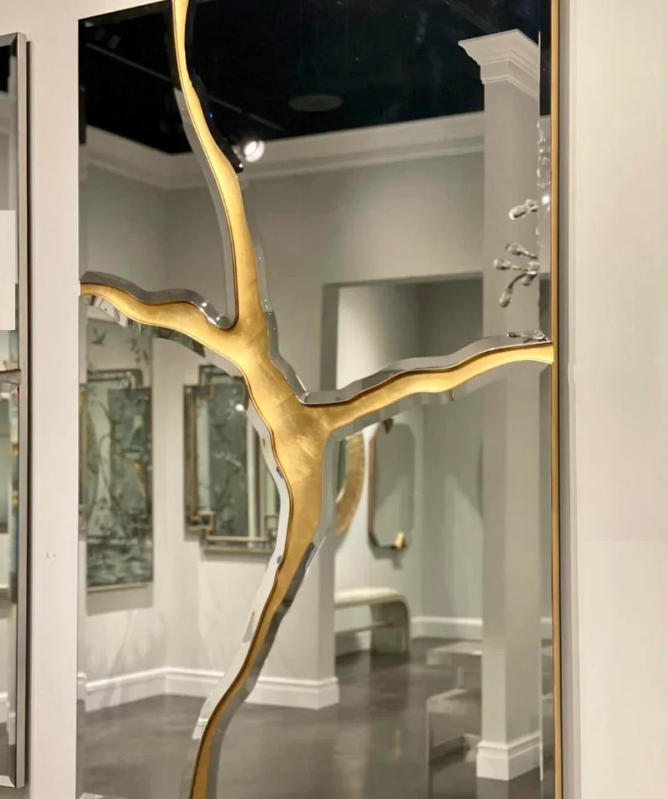 Newest Wholesale Living Room Decorative Mirror Rectangle Luxury Gold Decor Flat Wall Mirror for Home Hotel
