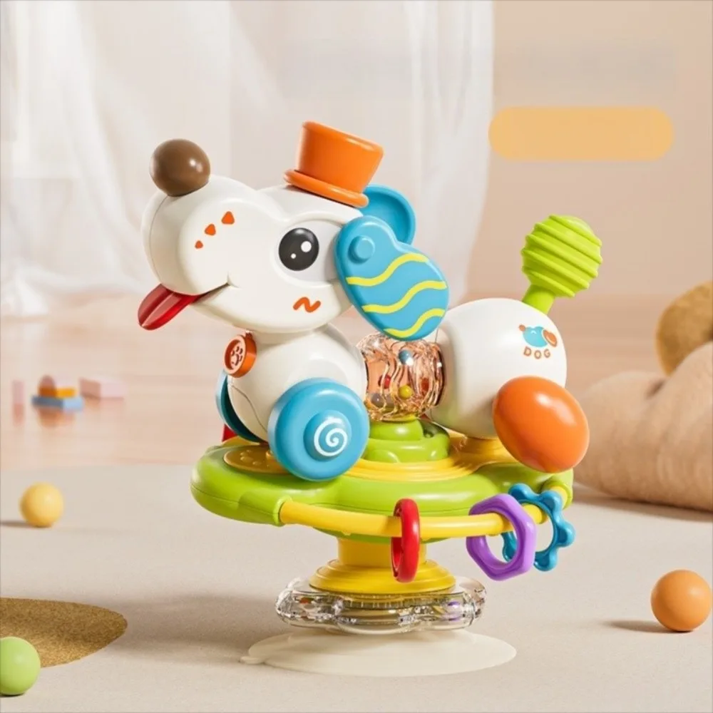 With Fun Sound Effects Soothing Ringing Suction Cup Dog Design Early Education with Rotating Steering Wheel Multi-Functional