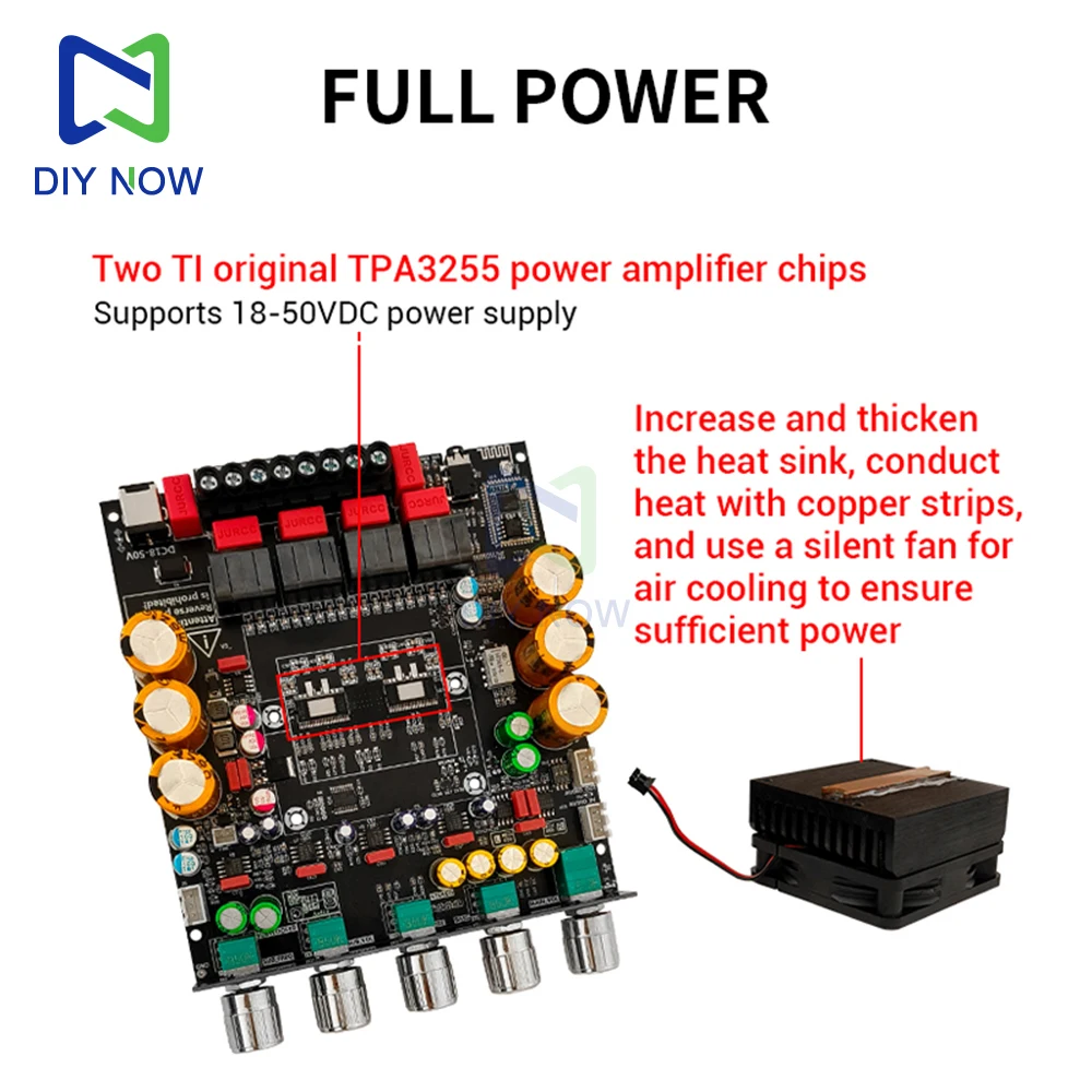 ZK-APTX3 Qualcomm Bluetooth Amplifier Board 2.1 Channel 300W+300W+600W Amplifier Chip QCC3034 Bluetooth Chip