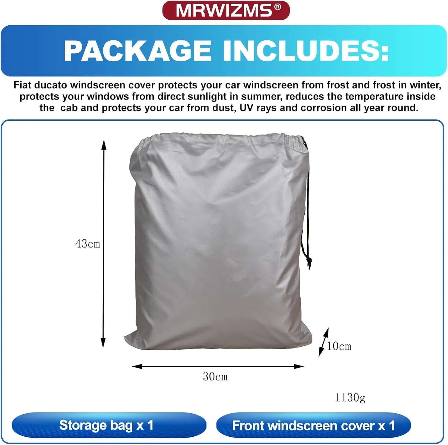 Caravan Bonnet Cover Motorhome Camper Van Windscreen & Engine Hood Cover For Fiat Ducato / Peugeot Boxer / Citroen Relay 2006+