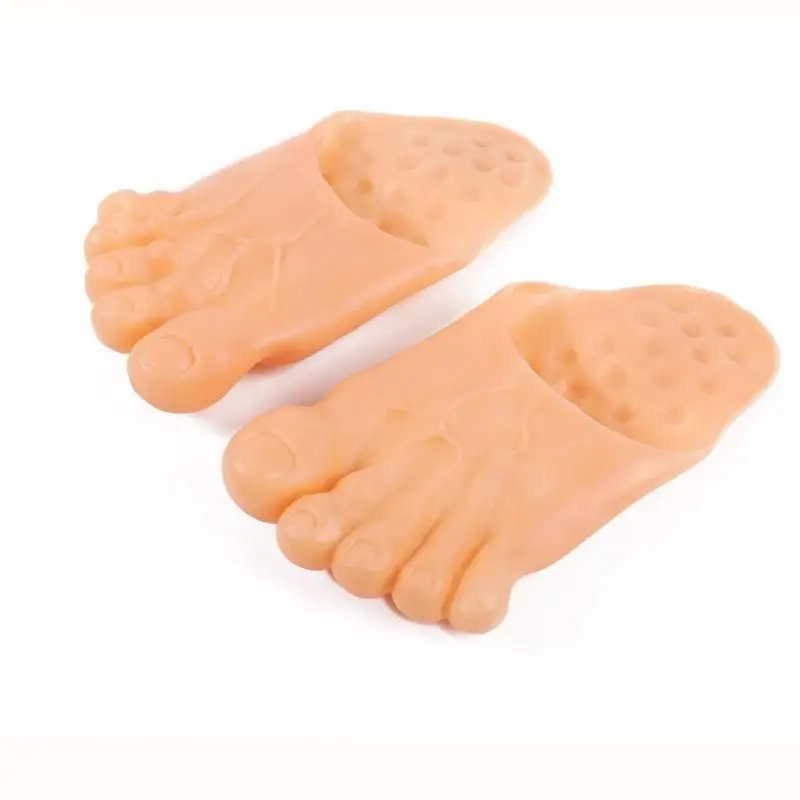 Cosplay simulation giant funny slippers skin color giant parody barefoot red five finger sole shoes toe shoes big foot giant par