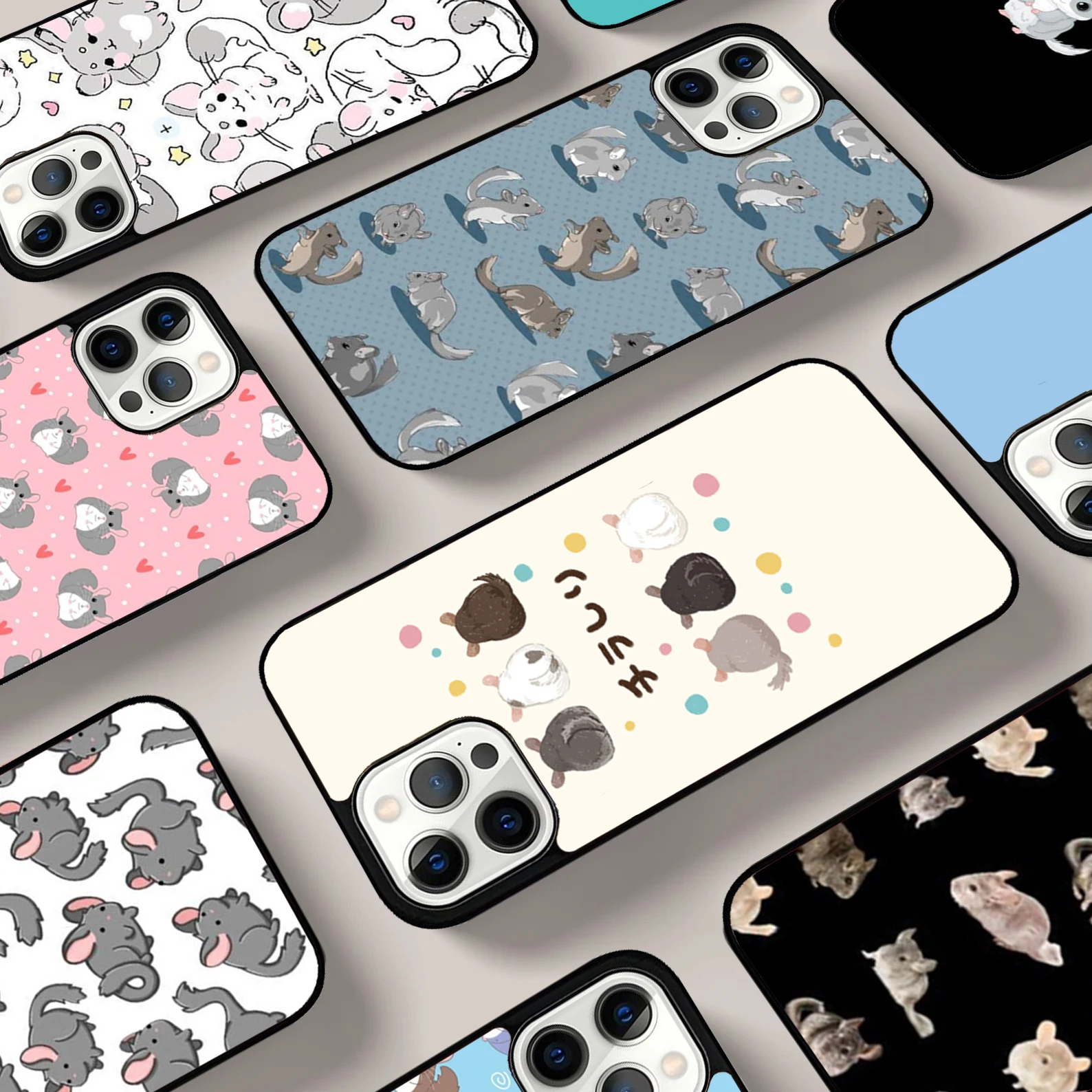 

Cute Cartoon Chinchilla Phone Case For iPhone 17 Air 16 15 14 13 12 11 Pro Max Max Plus Bumper Case Cover