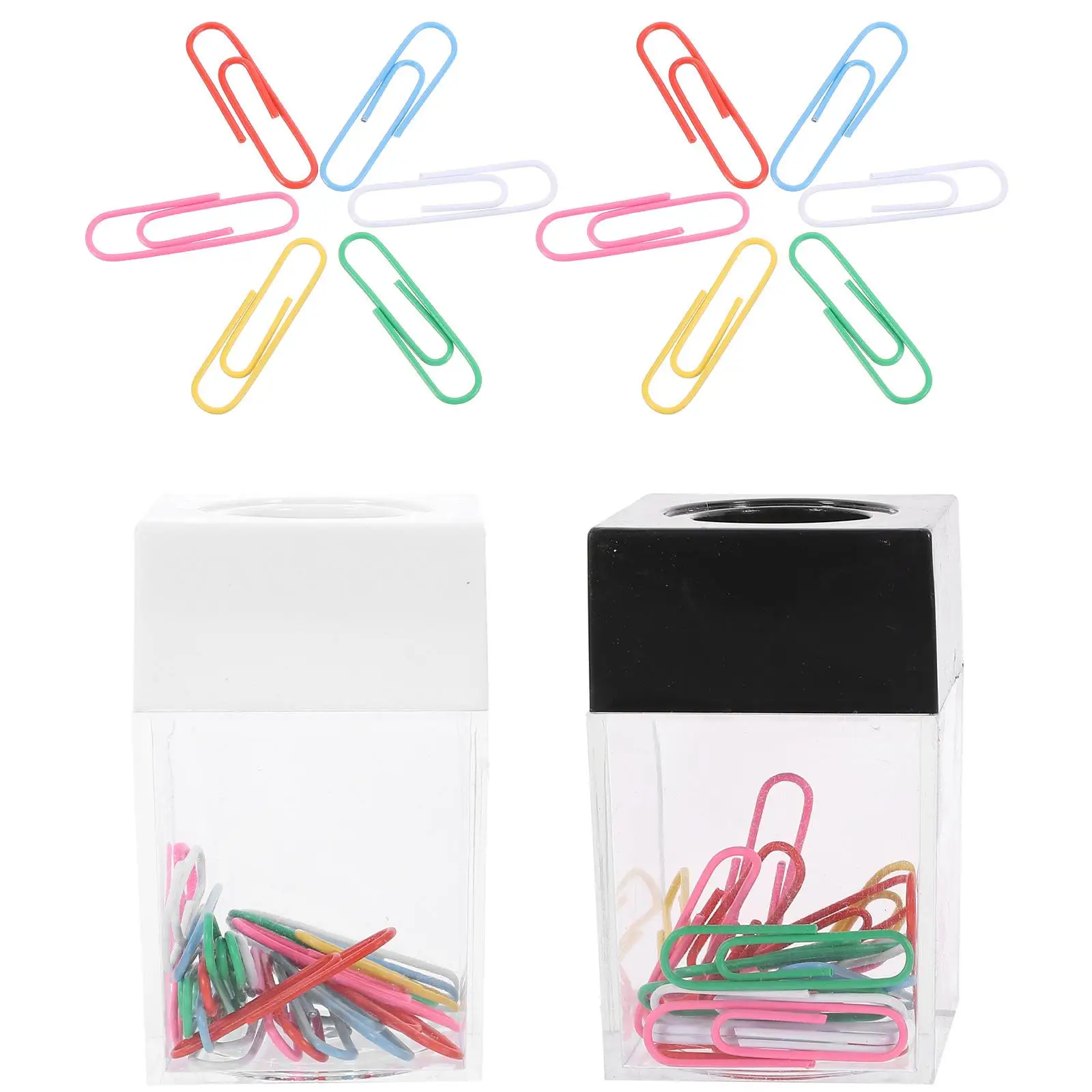 

Paper Clips Magnetic Paperclip Bucket Container Portable Dispenser Office Holder