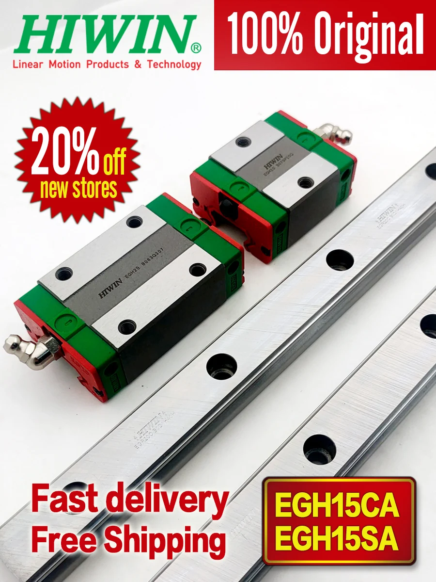 Genuine HIWIN Brand Linear Guides HGH15CA HGH20CA HGH25CA linear carriage EGH15CA EGH20CA EGH15SA EGH20SA EGHW20SA