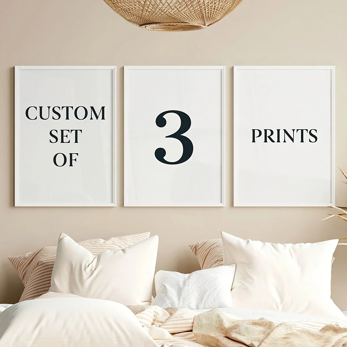 3pcs/set Custom Canvas Printing Personalized Photo Poster Suitable for Family Pets Weddings Home Decor Valentine's Day Gifts