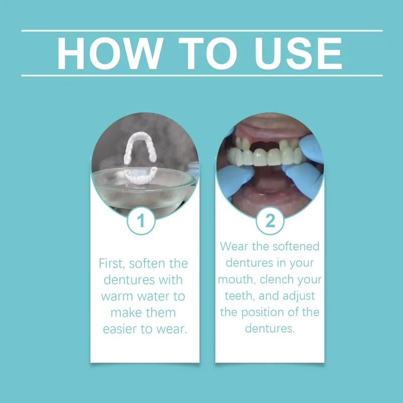 مجموعة أسنان مؤقتة قابلة للتعديل، مقاس طبيعي مريح، هدية مثالية لعيد الميلاد للرجال والنساء، منتج العناية بصحة الفم الأساسية #3