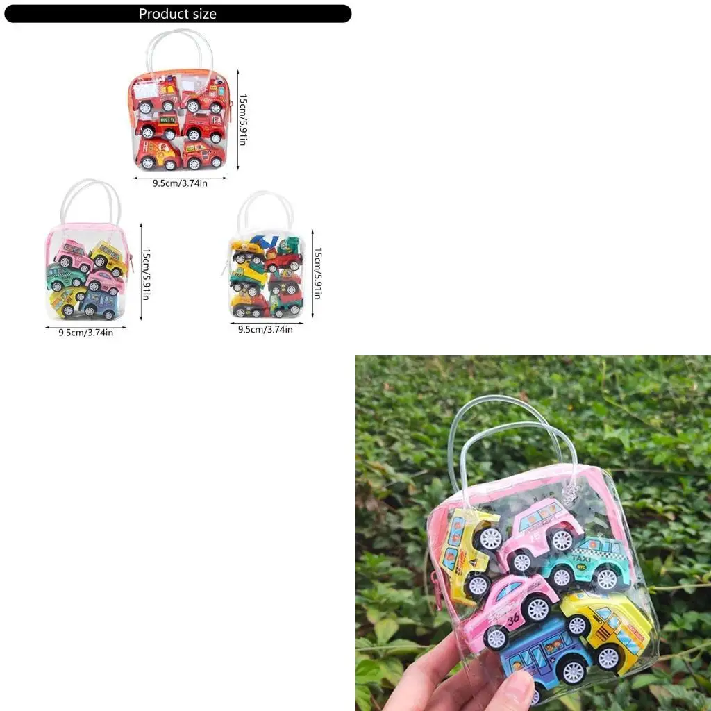 

6 шт. мини-автомобиль с инерционным механизмом, безопасный пластиковый автомобильный набор для малышей