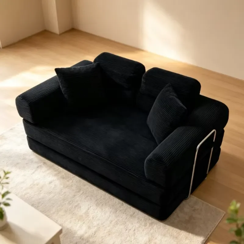 Modern Chinese Compression Sponge Sofa Bed Set Fabric Sectional Modular Stainless Steel Legs Square Shape Soft Cushion Living