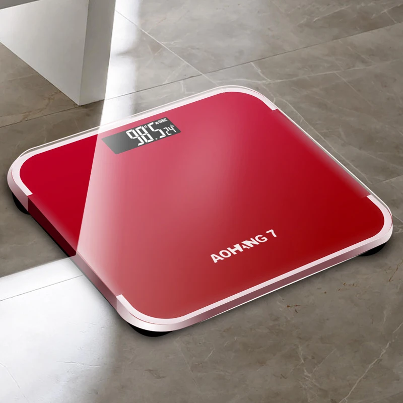 Bathroom Scale Digital Weighing Scale with High Precision Sensors and Tempered Glass, Ultra Slim, Step-on Sensor, 180KG Capacity