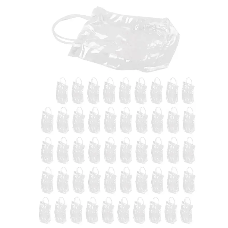 

Прозрачные подарочные пакеты из ПВХ с ручками, 50 шт., многоразовые пластиковые сумки-тоут, прозрачные сумки для покупок на рождественскую вечеринку