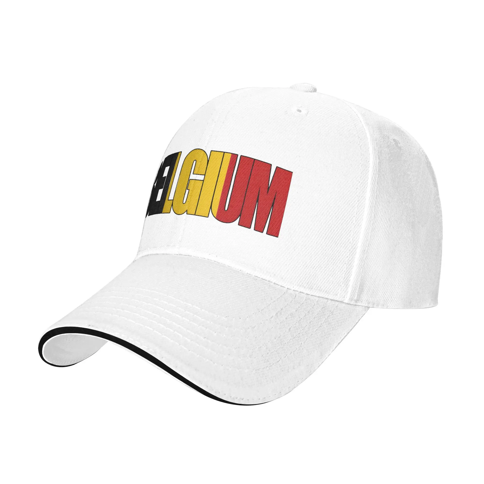 Casual Baseball Cap Bold Striped Belgium Flag Color Letter  Outdoor Sport Trucker Hat For Female Male Sun y2k Cool Snapback Cap