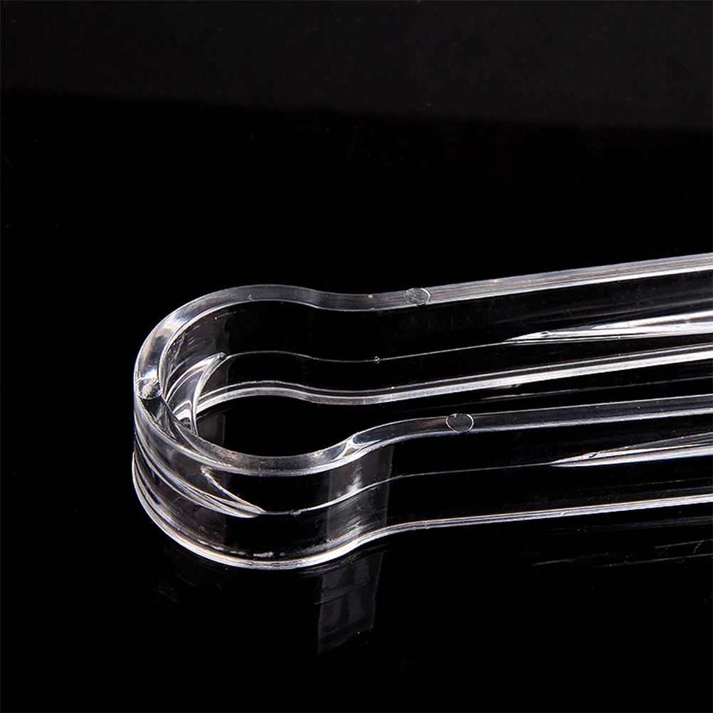

12pcs Acrylic Ice Tongs Kitchen Food Serving Tool For Cubes Sugar Pastries Bagels Vegetables Shatter Resistant Wave