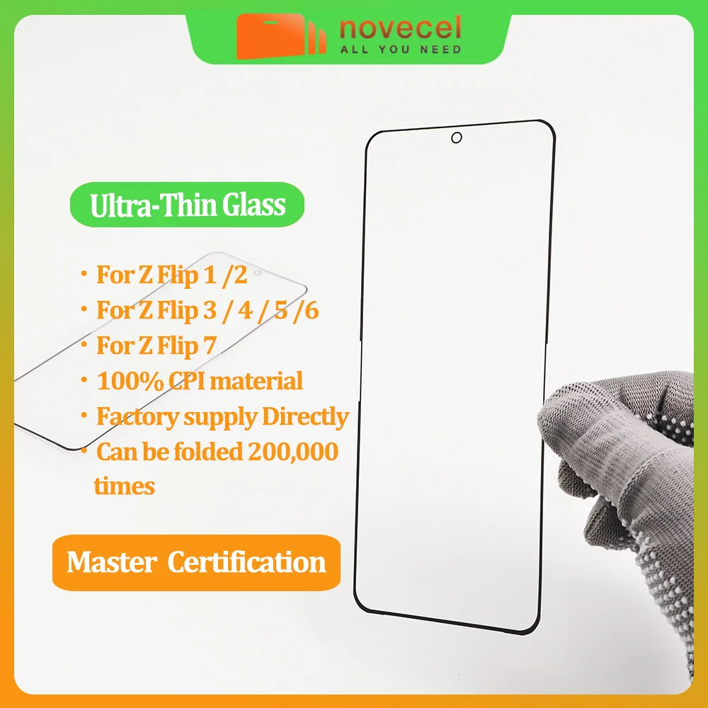 NOVECEL 2pcs Z Flip Display Parts For Samsung Galaxy Z Flip 7 6 5 3 4 2 1 F741 F721 F711 F731 Foldable Screen UTG Crease Repair