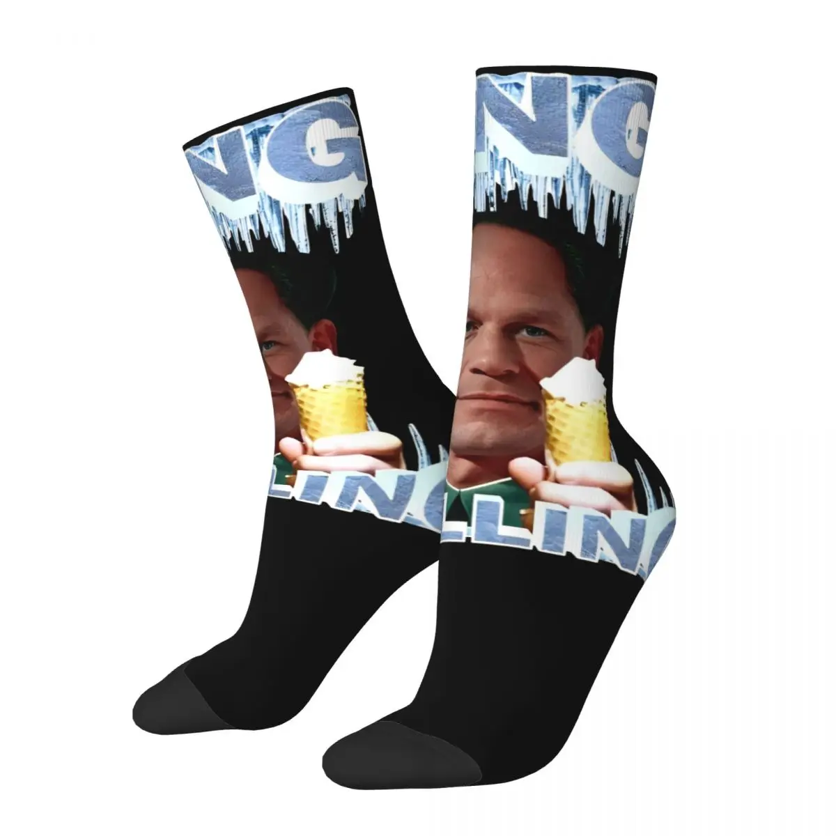 Hip-hop John Cena Bing Chilling Theme Design Sports Socks Spring Autumn Winter Ice Cream Wrestle Warm Long Socks Sweat Absorbing