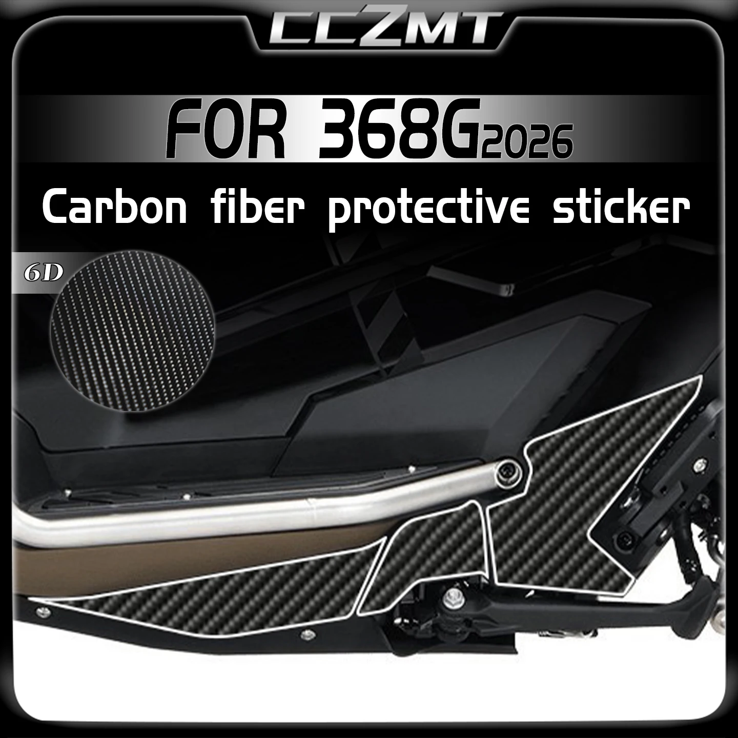 

For ZONTES 368G 2026 6D Carbon Fiber Decorative Film Motorcycle Fuel Tank Scratch Protection Sticker Modification Accessories