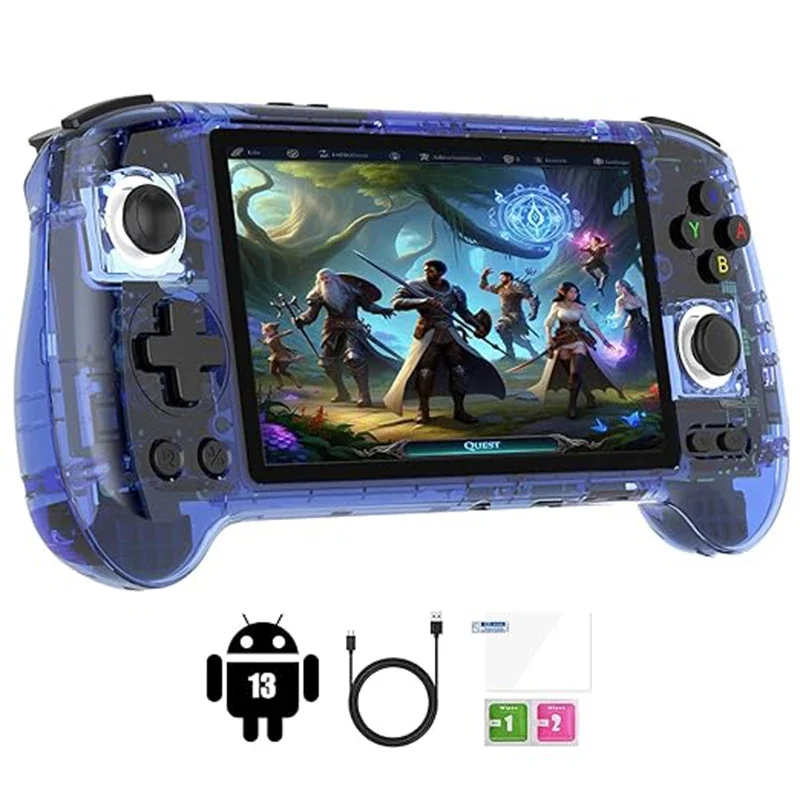 RG556 Retro Handheld Game with 5.48 inch Touch OLED Screen Built-in 128G，Supports DP and WiFi Bluetooth has Hall Rocker Battery