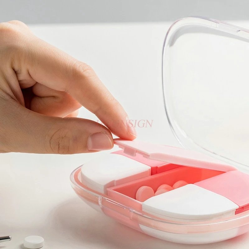 

1pcs Mini portable packaging and cutting machine storage box for medicine boxes, sealed box for morning, middle and evening