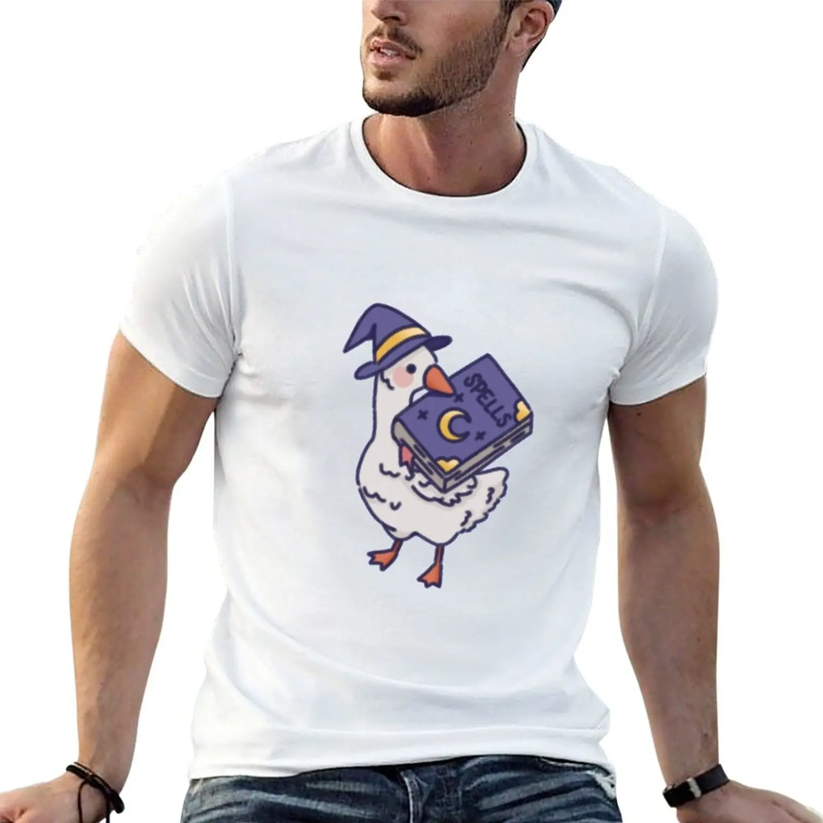

Witch Goose T-Shirt cotton t shirts man 100% anime t shirts oversize T-Shirt