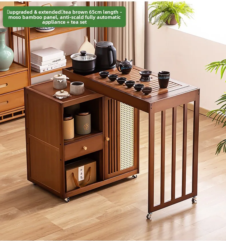 2025 Hot Selling Portable Tea Table with Heating Kettle for Home Balcony Tea Ceremony