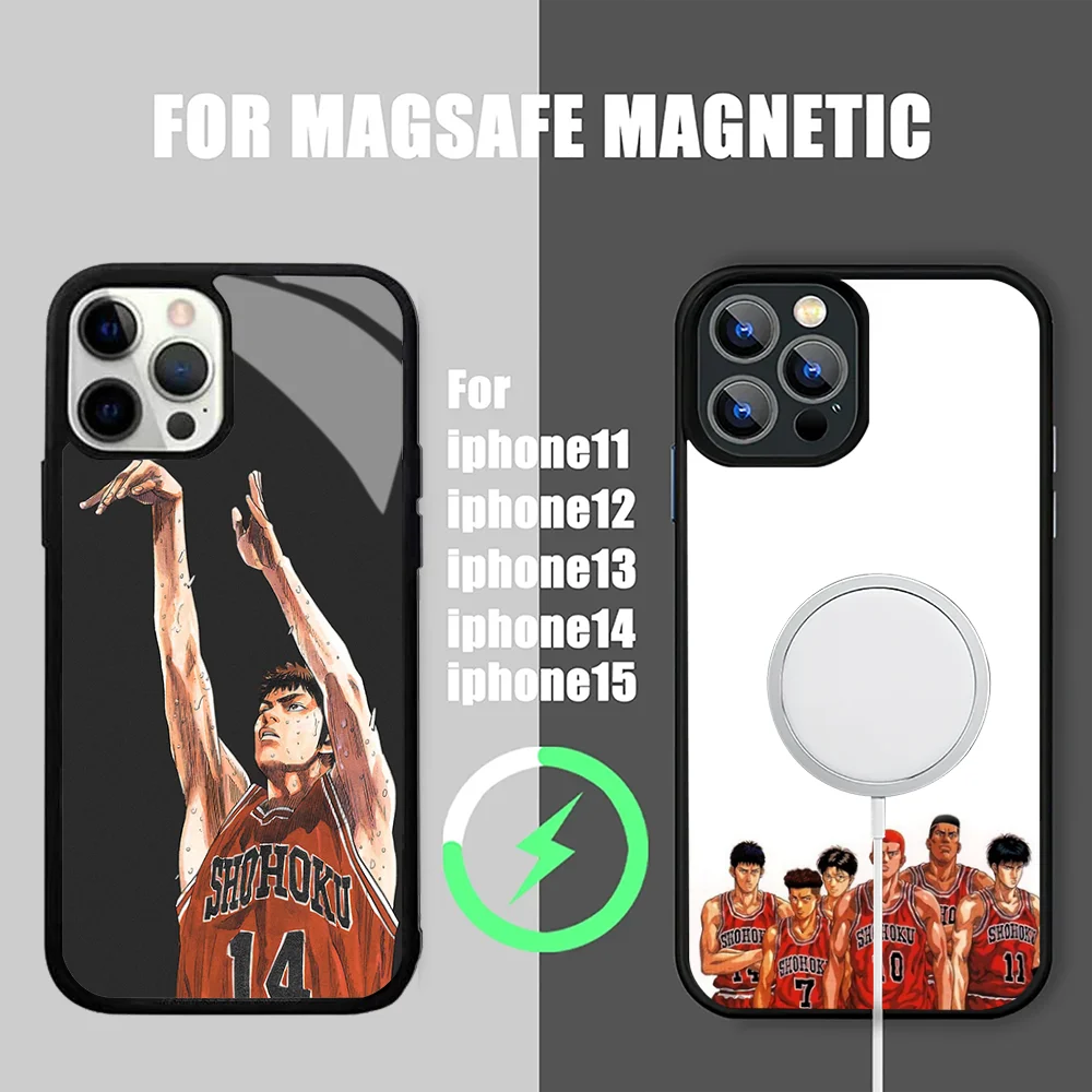 SLAM DUNK Magsafe Magnetic Phone Case Coque For IPhone 16 15 14 13 12 11 Pro Xs Max Mini Plus Funda