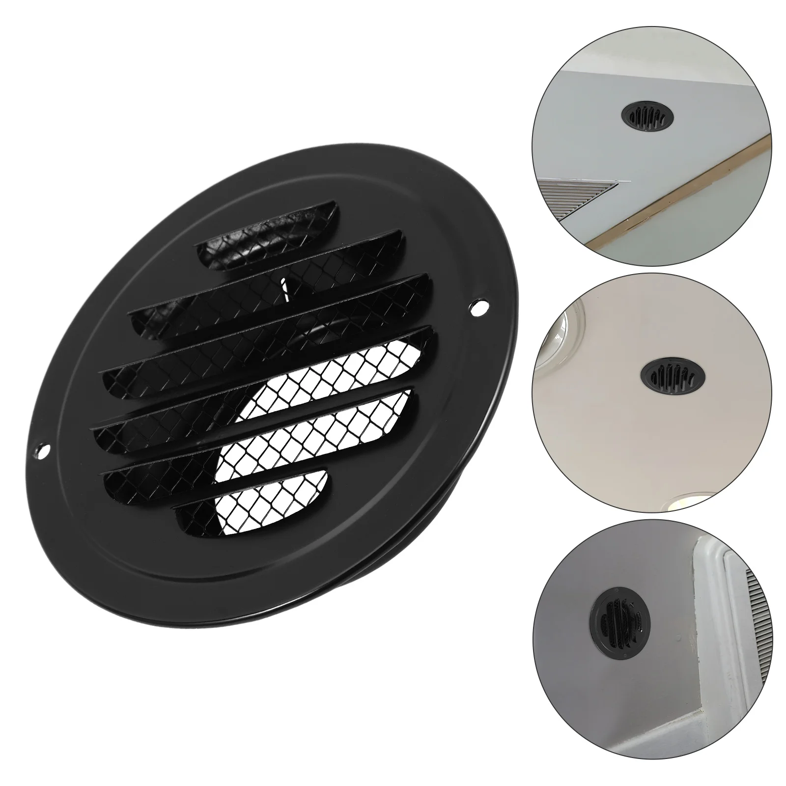 

Ventilation Exhaust Hood Air Conditioning Ceiling Deflector Louvered Tuyere Black Conditioner Cover