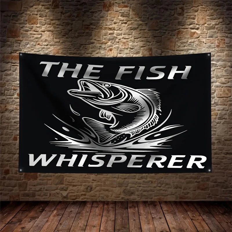Fish Whisperer Fishing Tapestry Wall Hanging Banner Decor Flag Man Cave Angler Sport Gift Indoor Decor 60x90cm