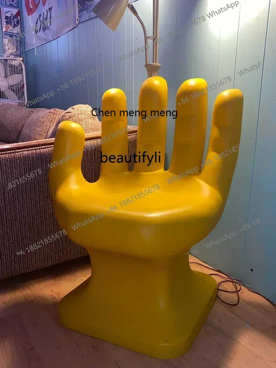 ss7486 مصمم مرحبا كرسي اليد على شكل اليد النحت أريكة مقعد منتصف القديمة كرسي نموذج غرفة الترفيه مكان خاص-شا #2