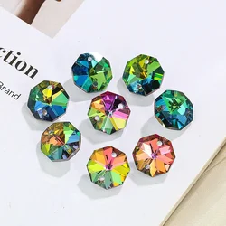 10PCS 14mm Crystal Octagon Beads Chandelier Parts Replacement Bead DIY Garland Strand Hanging Pendant Suncatcher Jewelry Making