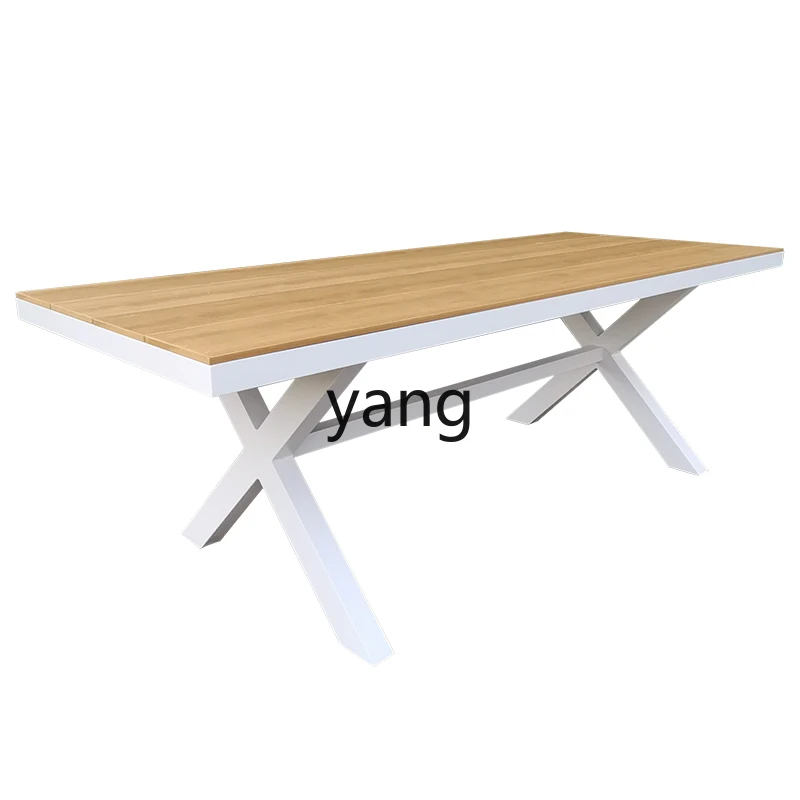 

L'm'm Antiseptic Wood Table Retractable Leisure Courtyard Table Outdoor round Table