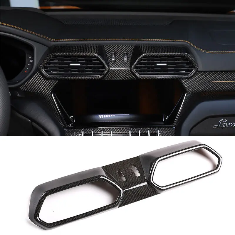 

Dry Carbon Fiber Center Air Vent Outlet Panel Cover Trim Fit For Lamborghini URUS 2018-2021