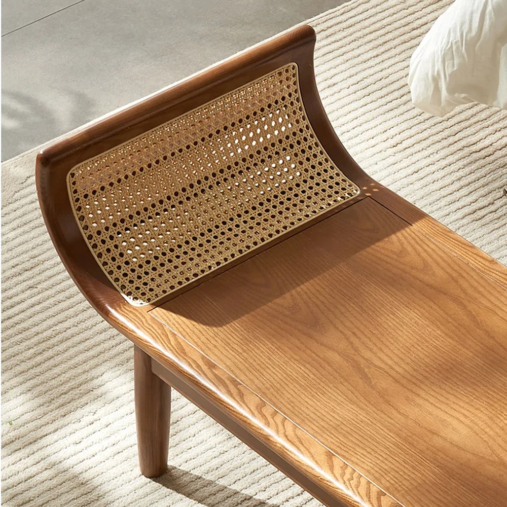 YYJ1 luxury solid wood velvet footstool footstool modern rattan stool living room bedroom hotel