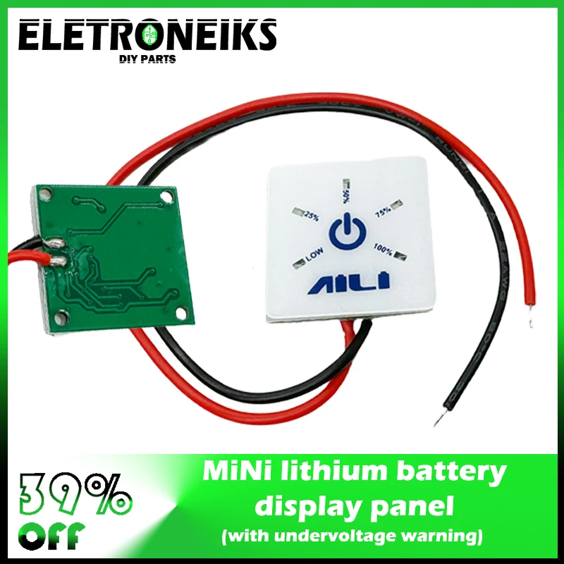 ELETRONEIKS Mini Iithium Battery Indicator PCB Board 1S 2S 3S 4S 5S Charging Capacity Display 4S12V With Undervoltage Warning