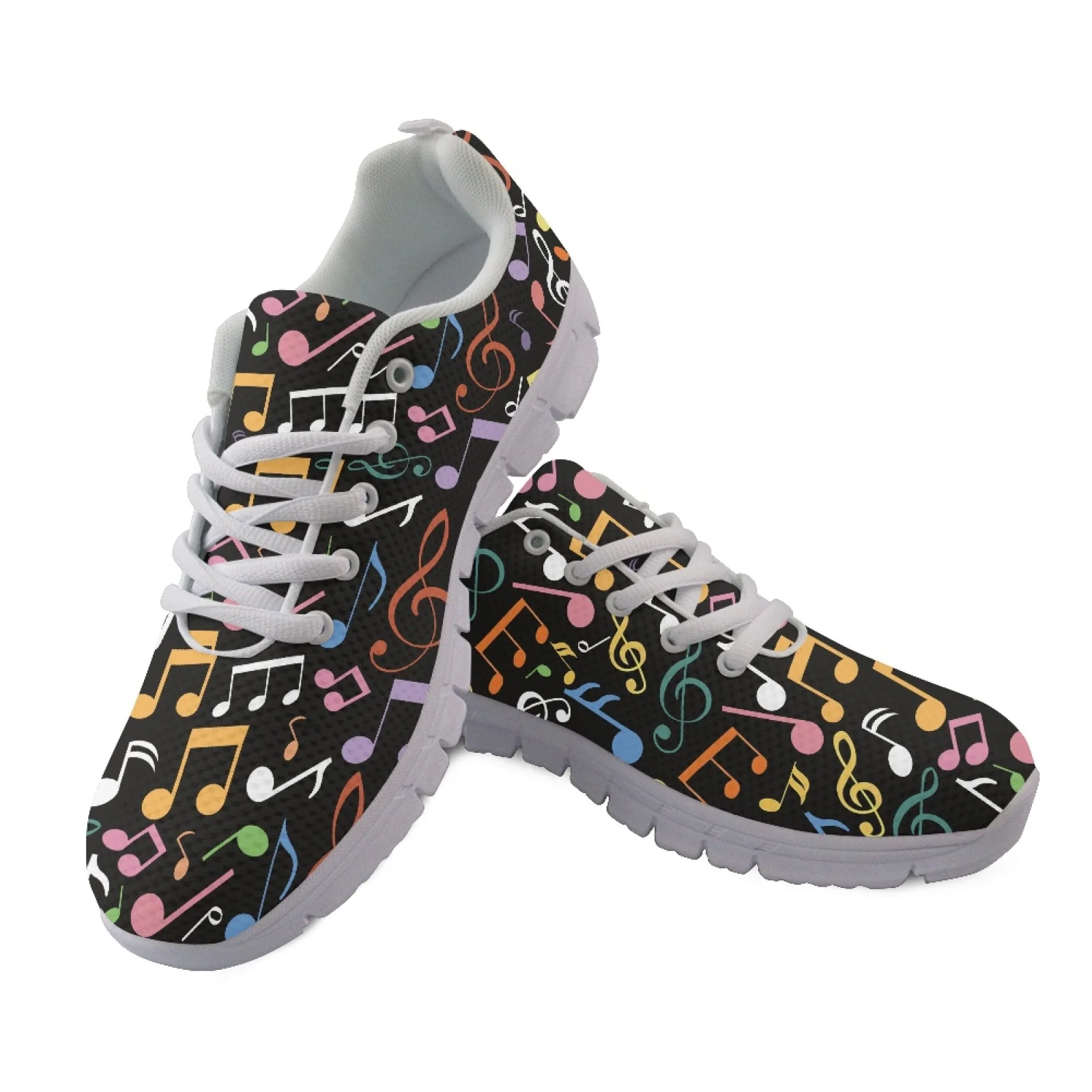 Coloranimal Colorful Music Note Walking Shoes Mesh & EVA Sole Running Sneakers Comfortable Running Shoes for Women