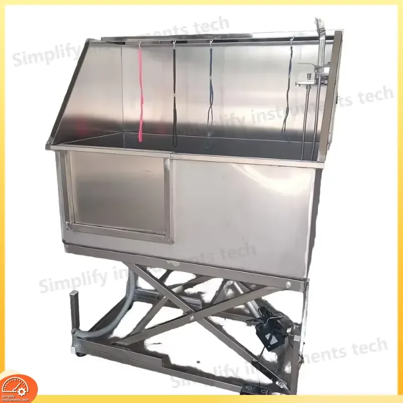 Stainless Steel Pet Bath Tub for Dogs and Cats Veterinary Grooming Washing Sink Professional Dog Bathing Station with Steps