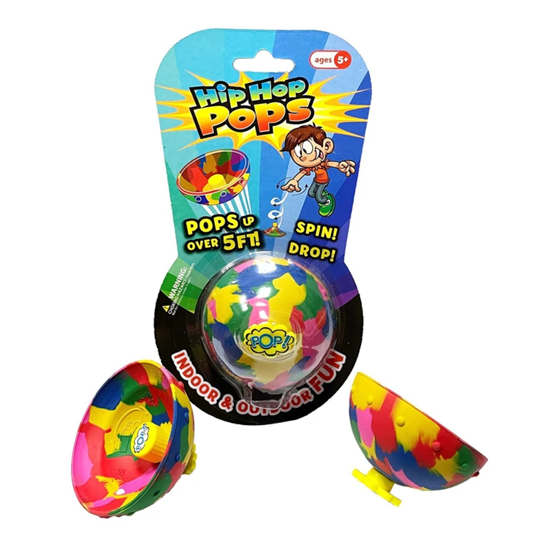 Hip Hop Jump Half Side Bouncing Ball No Stress Fidget Toys For Kids Indoor Outdoor Fun Camouflage Pop Bounce Bowl Spinning Top